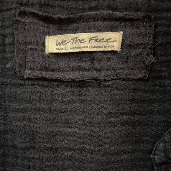 We the Free Nightdreams Slouchy Gauze Wrap‎ Top Shirt in Washed Black Size Small - Picture 5 of 11
